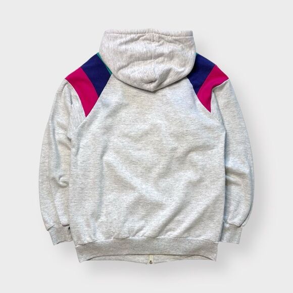 Vtg 80s Bahamas Color Block Hoodie Sweatshirt, USA S M, Talon Vacation Island - Picture 2 of 5